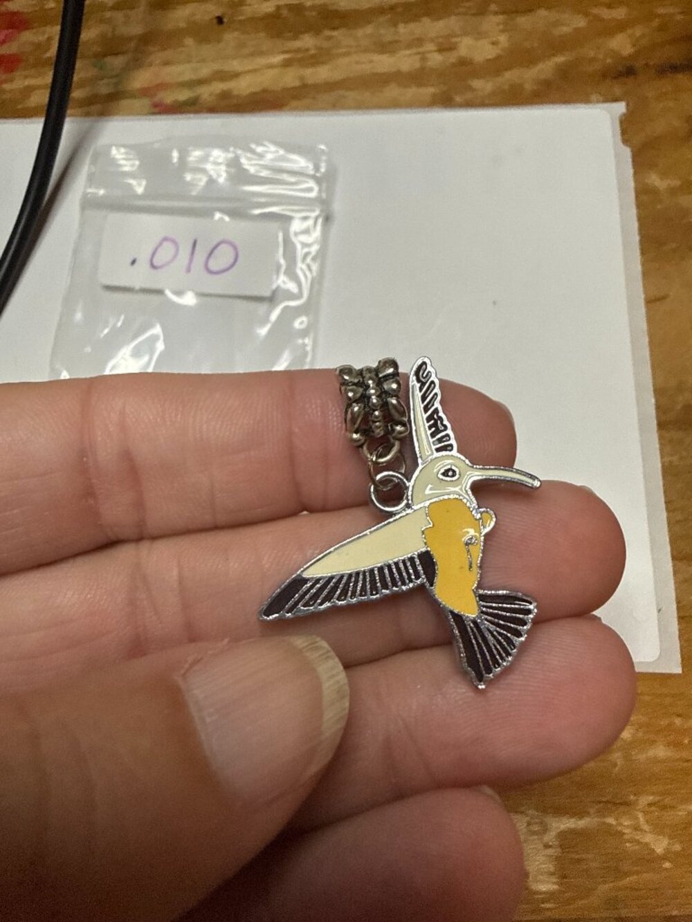 hummingbird charm for bangle bracelet